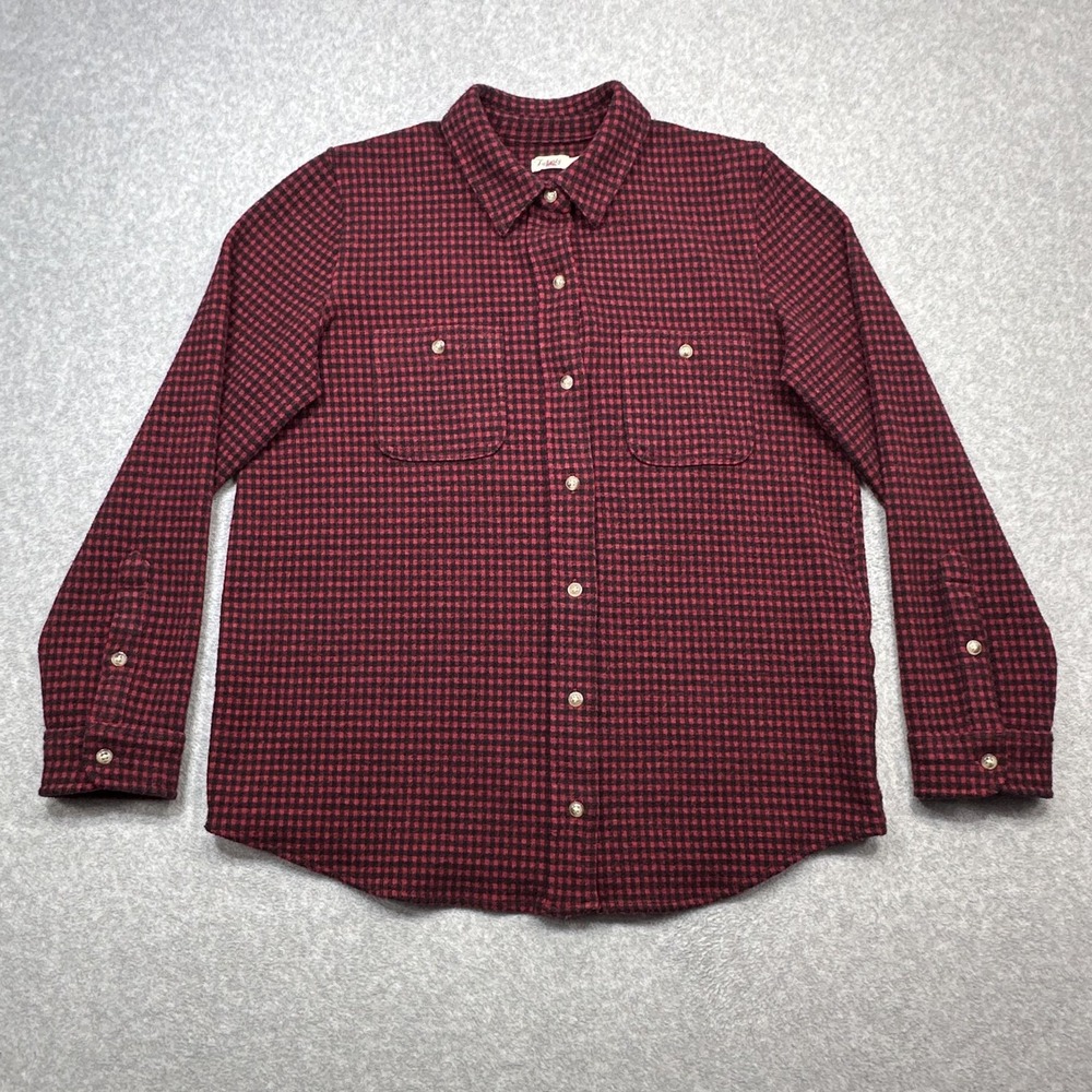 Faherty Legend Sweater Shirt Womens Medium Red Gingham Check‎ Flannel Button